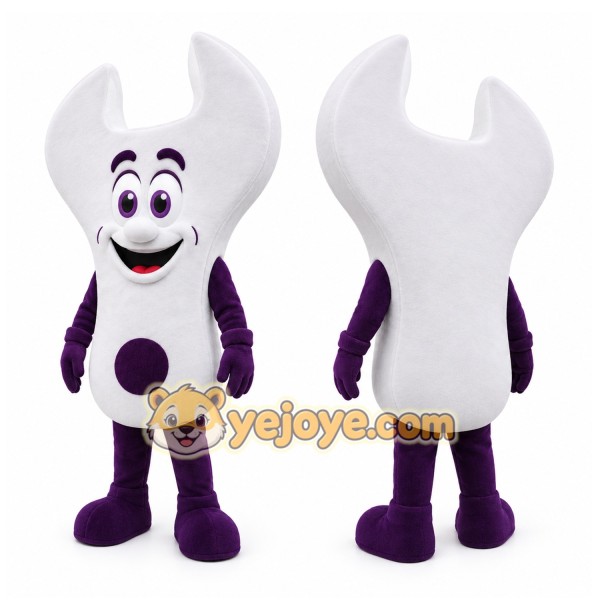 White Wrench Mascot Costume