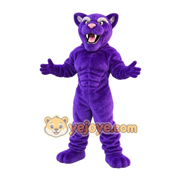 Purple Muscle Panther Mascot Costumes