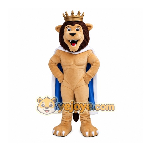 Crown Happy Lion Mascot Costume