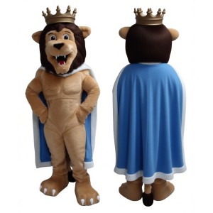 Crown Happy Lion Mascot Costume