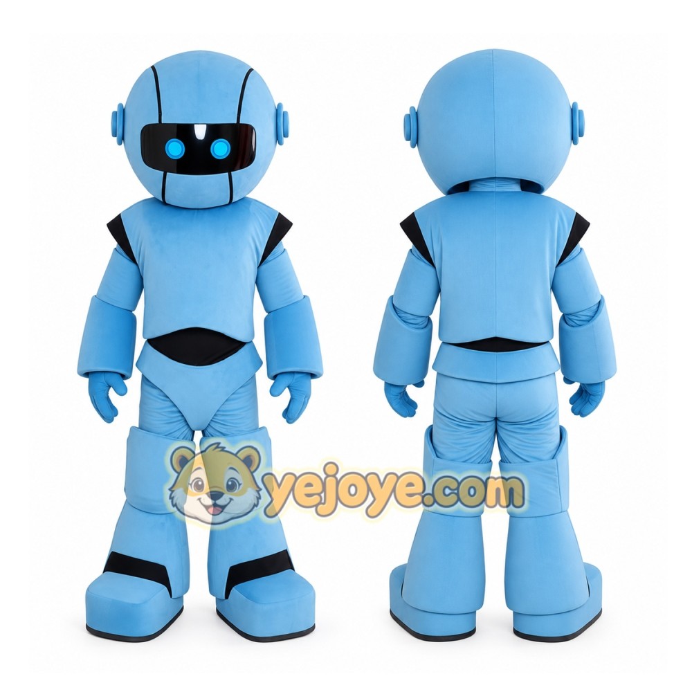 Cartoon Future Blue Robot Mascot Costume Cartoon Future Blue Robot Mascot Costume