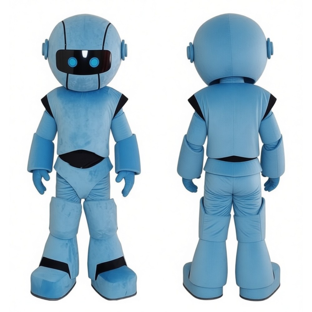 Cartoon Future Blue Robot Mascot Costume
