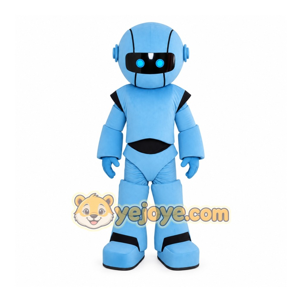Cartoon Future Blue Robot Mascot Costume Cartoon Future Blue Robot Mascot Costume