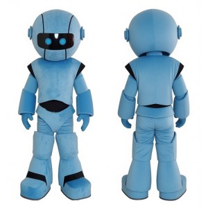 Cartoon Future Blue Robot Mascot Costume