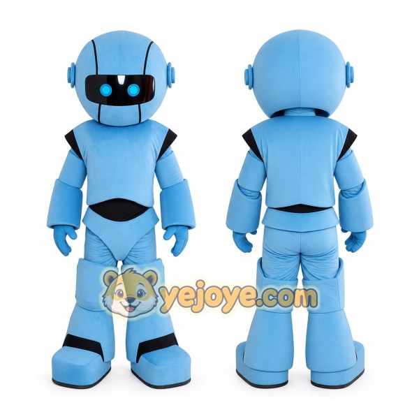 Cartoon Future Blue Robot Mascot Costume