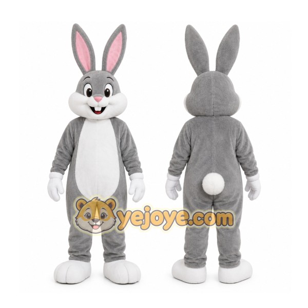 Grey Easter Bunny Mascot Costume