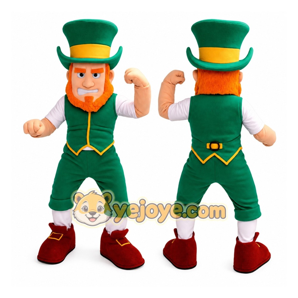 Green Leprechaun Mascot Costume