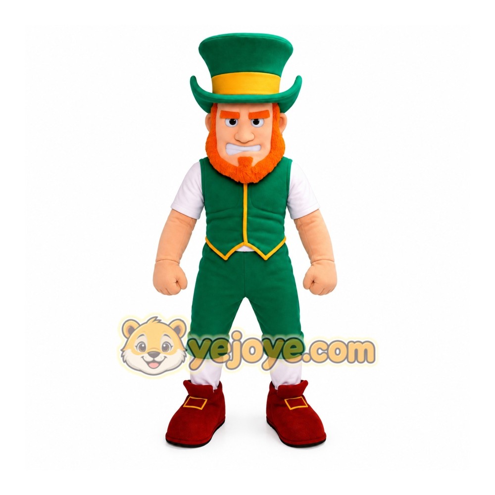 Green Leprechaun Mascot Costume