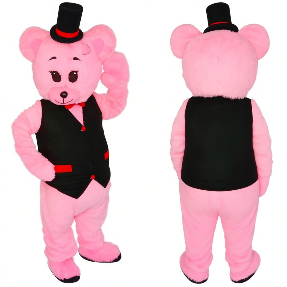 Cute Pink Bear Mascot Costume