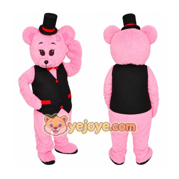 Cute Pink Bear Mascot Costume