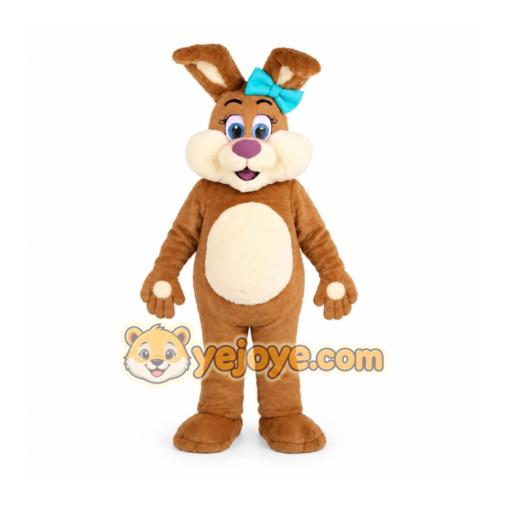 Brown Easter Bunny Rabbit Mascot Costume Brown Easter Bunny Rabbit Mascot Costume