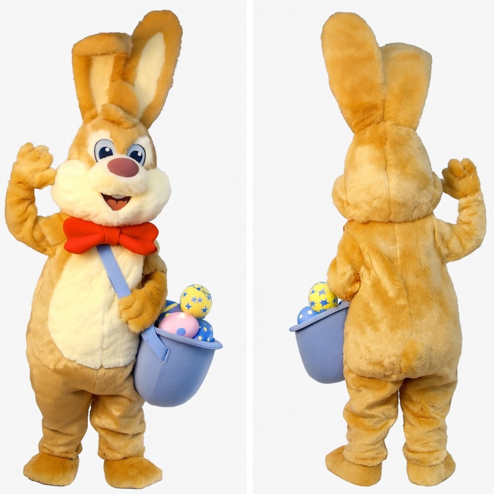 Brown Adult Easter bunny mascot costume