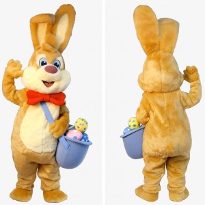 Brown Adult Easter bunny mascot costume