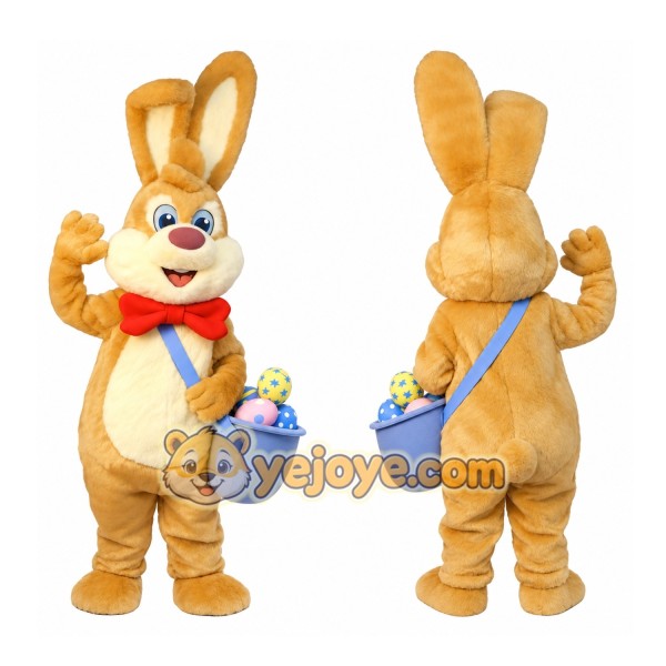 Brown Adult Easter bunny mascot costume