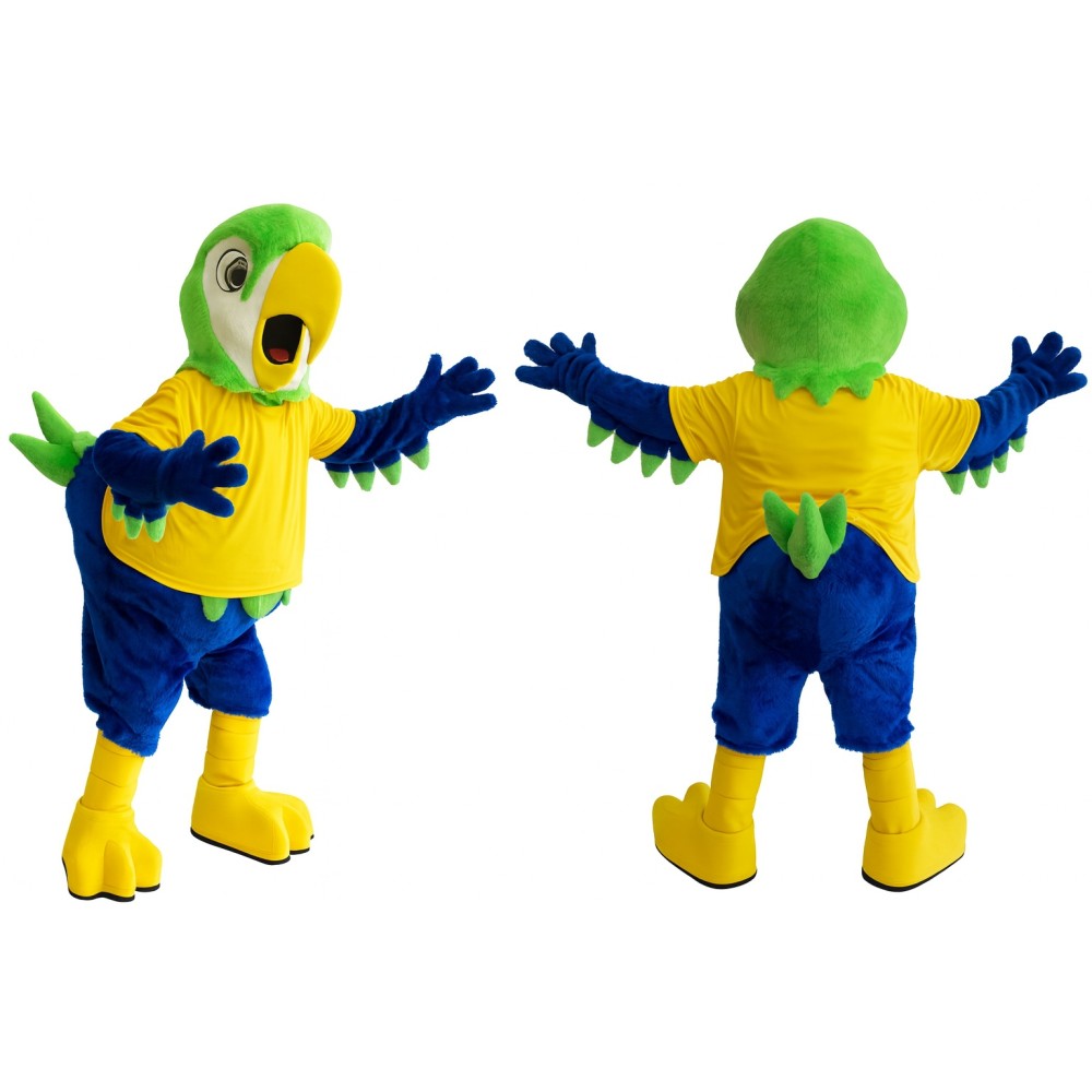 Green And Blue Parrot Mascot Costume