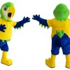 Green And Blue Parrot Mascot Costume