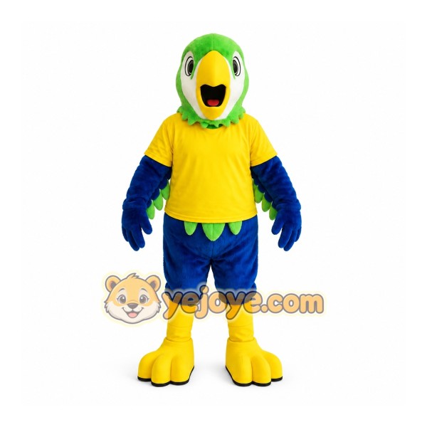 Green And Blue Parrot Mascot Costume