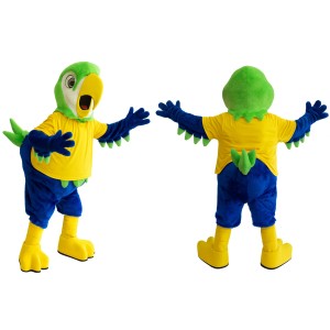 Green And Blue Parrot Mascot Costume