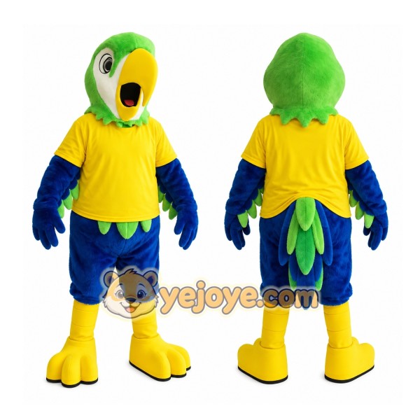 Green And Blue Parrot Mascot Costume