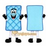Blue Mattress Mascot Costume Blue Mattress Mascot Costume