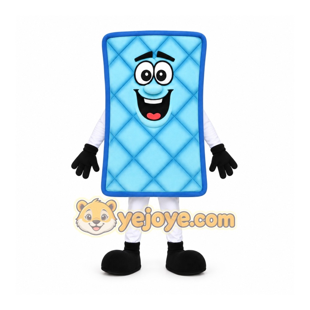 Blue Mattress Mascot Costume Blue Mattress Mascot Costume