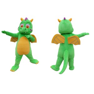 Luxury Green Dinosaur Mascot Costume Dragon For Adults