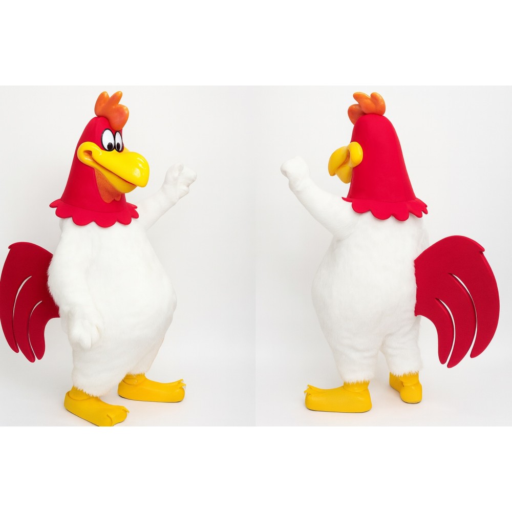 White Chicken Foghorn Leghorn Mascot Costume