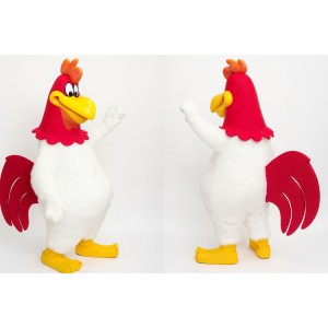 White Chicken Foghorn Leghorn Mascot Costume
