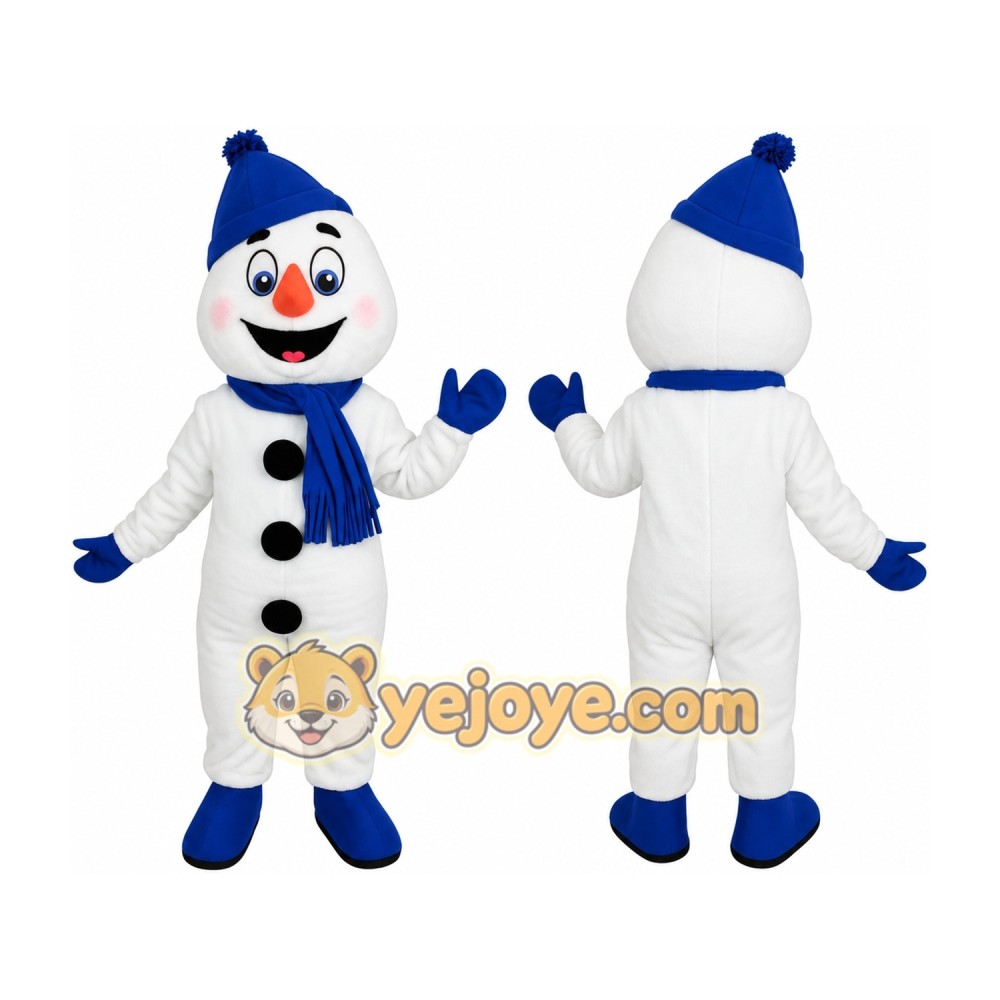 White Adult Snowman Mascot Costume White Adult Snowman Mascot Costume