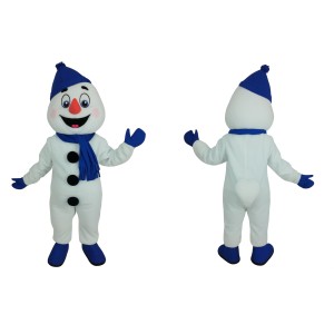 White Adult Snowman Mascot Costume