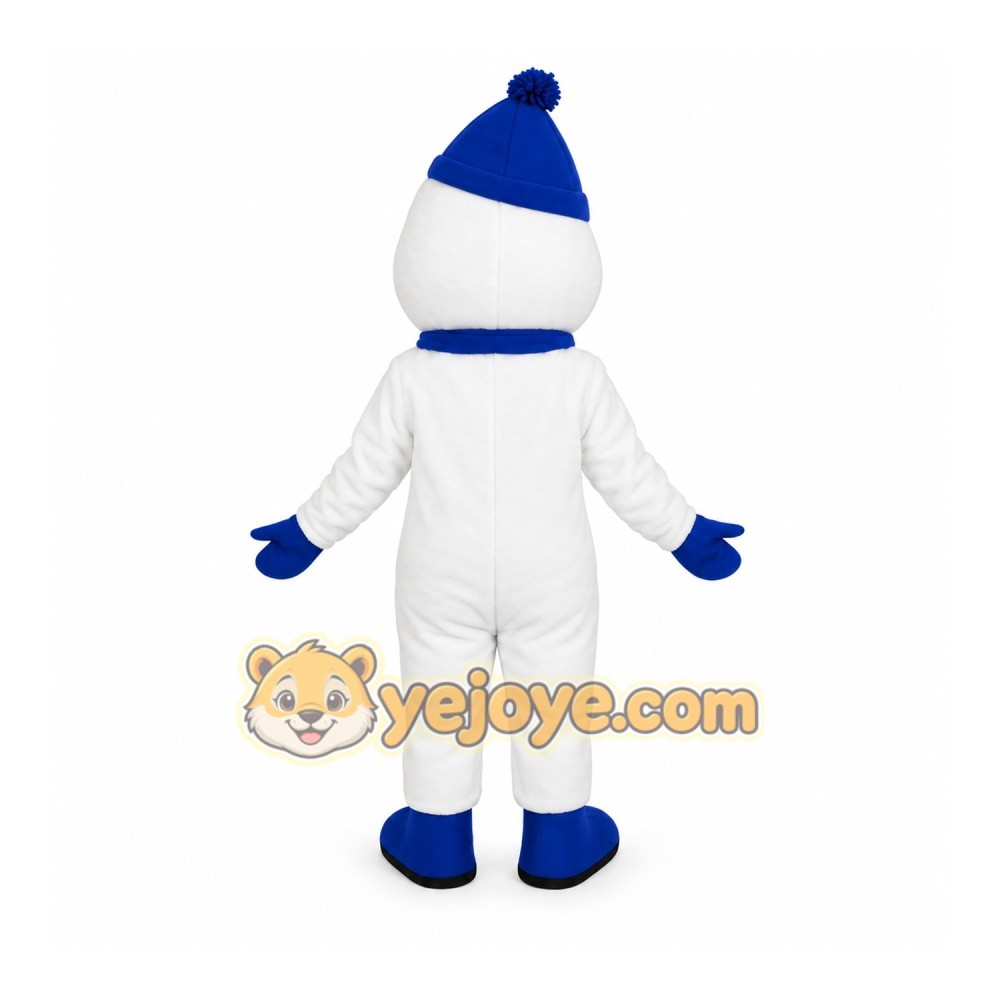 White Adult Snowman Mascot Costume White Adult Snowman Mascot Costume