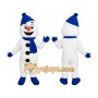 White Adult Snowman Mascot Costume