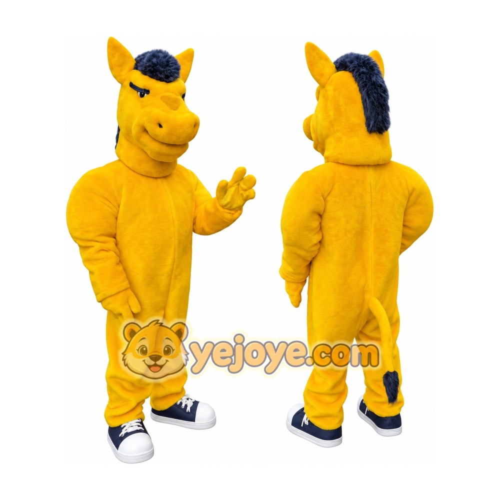 Yellow Horse Mascot Costume, Adult Full Body Suit Yellow Horse Mascot Costume, Adult Full Body Suit
