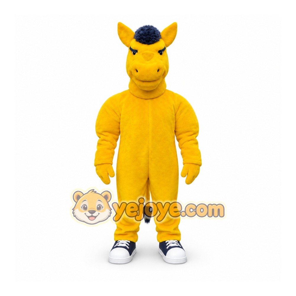 Yellow Horse Mascot Costume, Adult Full Body Suit Yellow Horse Mascot Costume, Adult Full Body Suit