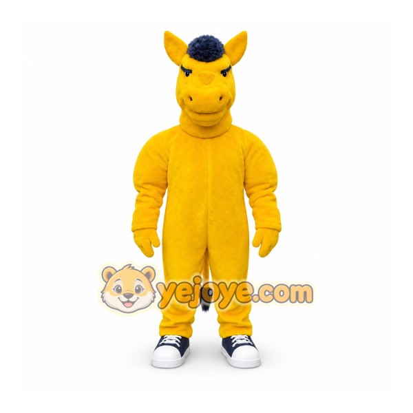 Yellow Horse Mascot Costume, Adult Full Body Suit