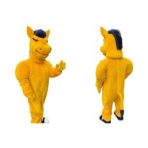 Yellow Horse Mascot Costume, Adult Full Body Suit