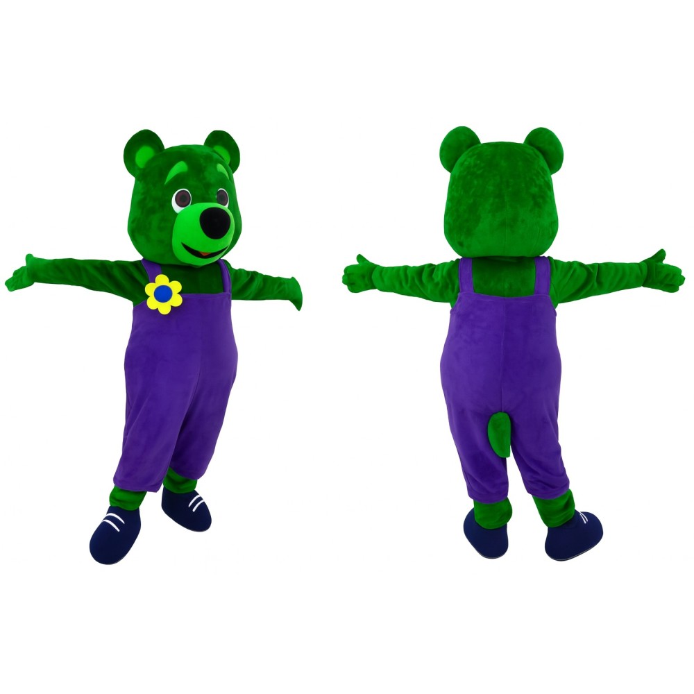 Green Bear Mascot Costume – Adult Full Body Plush Suit