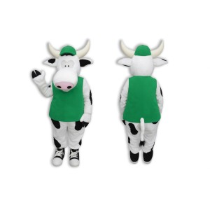 Green Cow Mascot Costume – Adult Full Body Suit