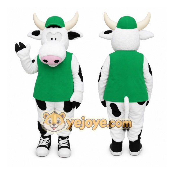 Green Cow Mascot Costume – Adult Full Body Suit