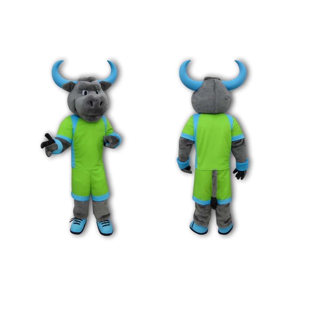 Green Bull Mascot Costume – Adult Full Body Suit