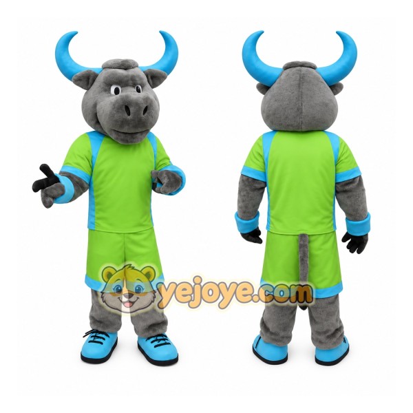 Green Bull Mascot Costume – Adult Full Body Suit