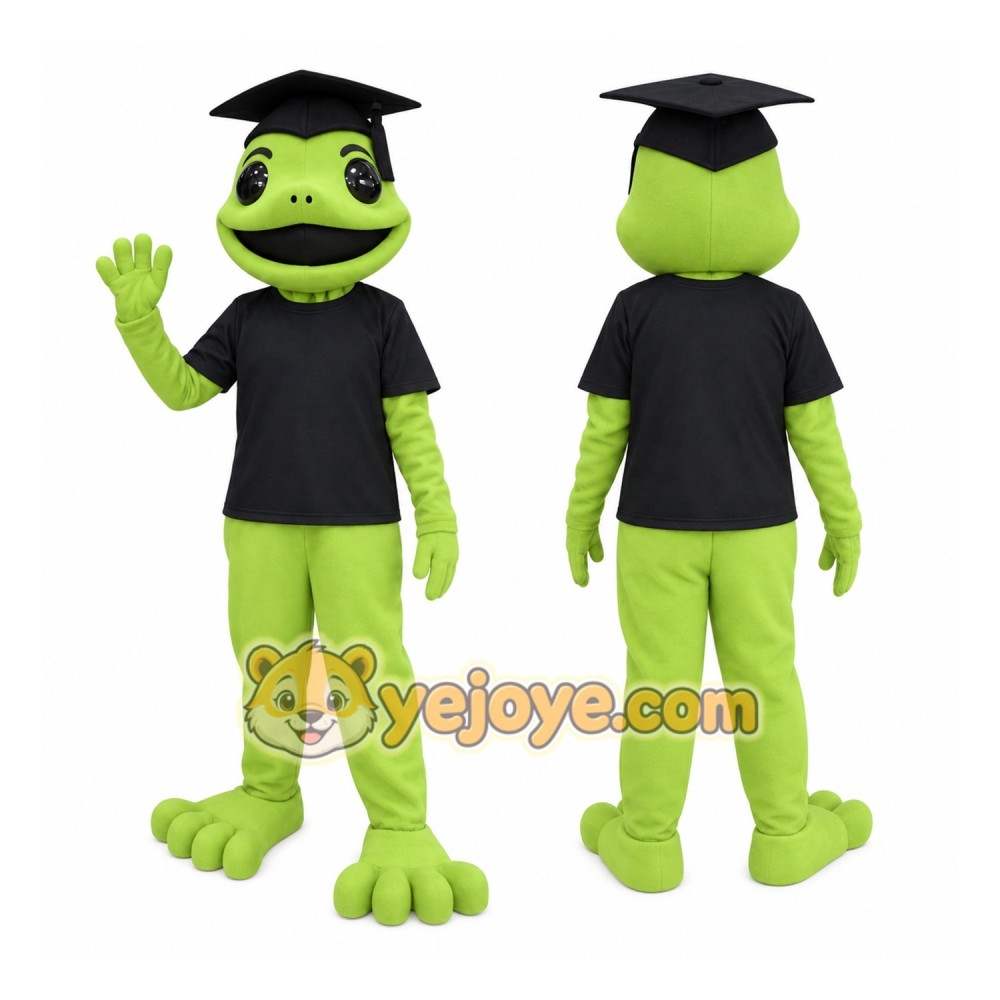 Frog Graduation Mascot Costume Frog Graduation Mascot Costume