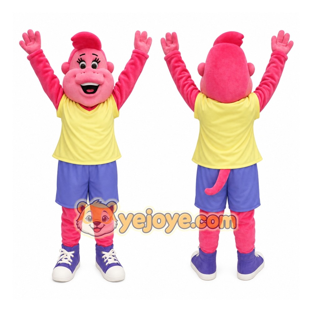 Pink Monkey Mascot Costume Pink Monkey Mascot Costume