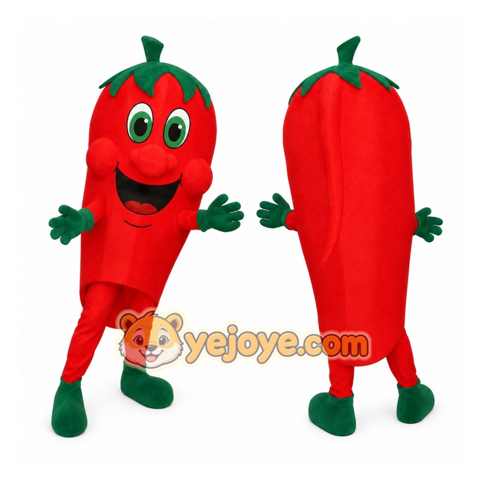 Red Chili Pepper Mascot Costume Red Chili Pepper Mascot Costume