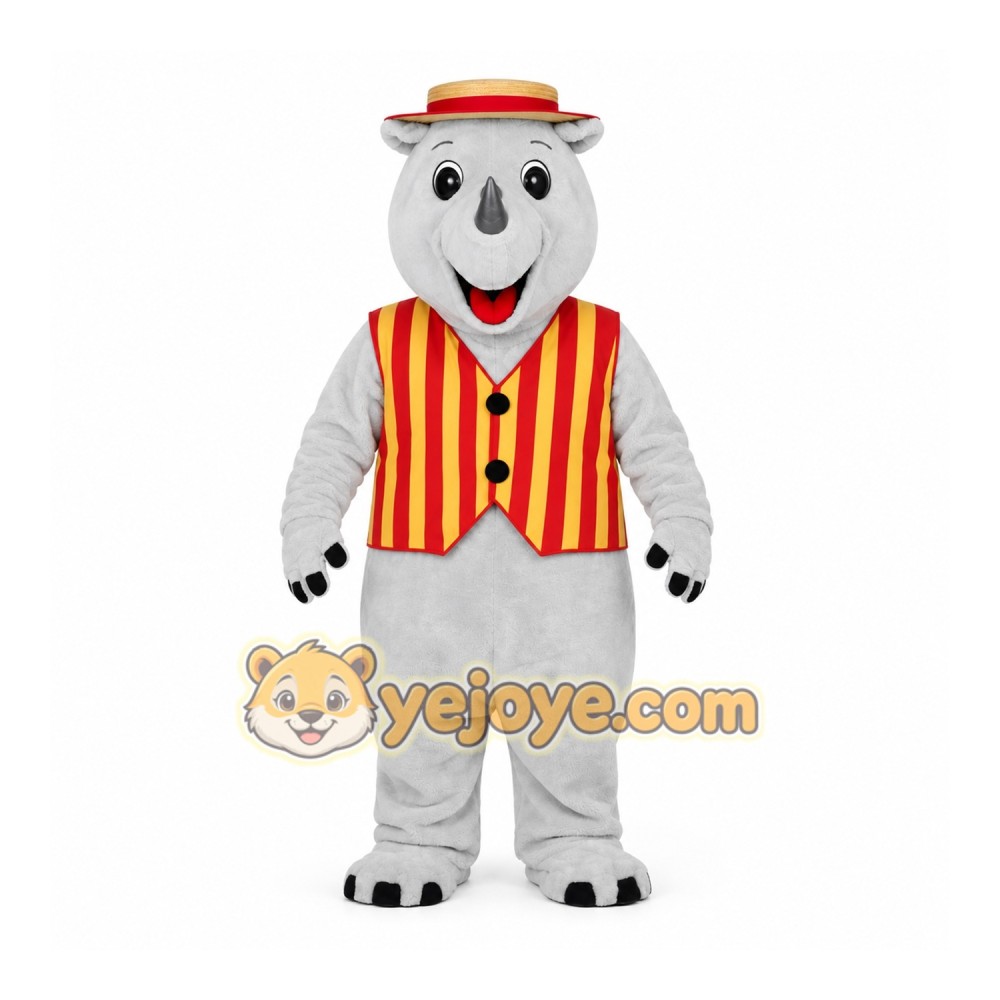 Dapper Rhino Mascot Costume Dapper Rhino Mascot Costume