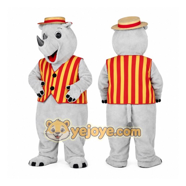 Dapper Rhino Mascot Costume