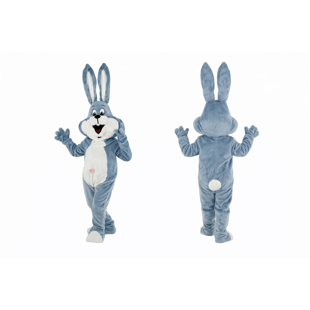 Sky Blue Bunny Mascot Costume