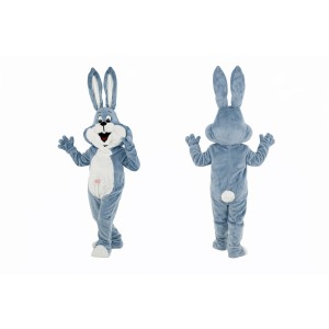 Sky Blue Bunny Mascot Costume