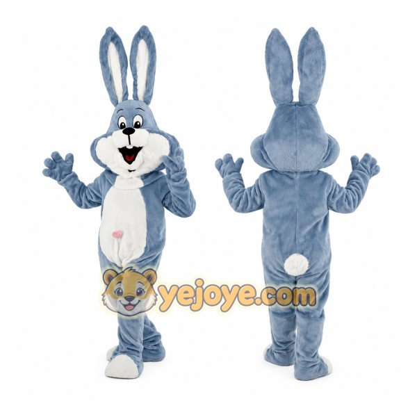 Sky Blue Bunny Mascot Costume