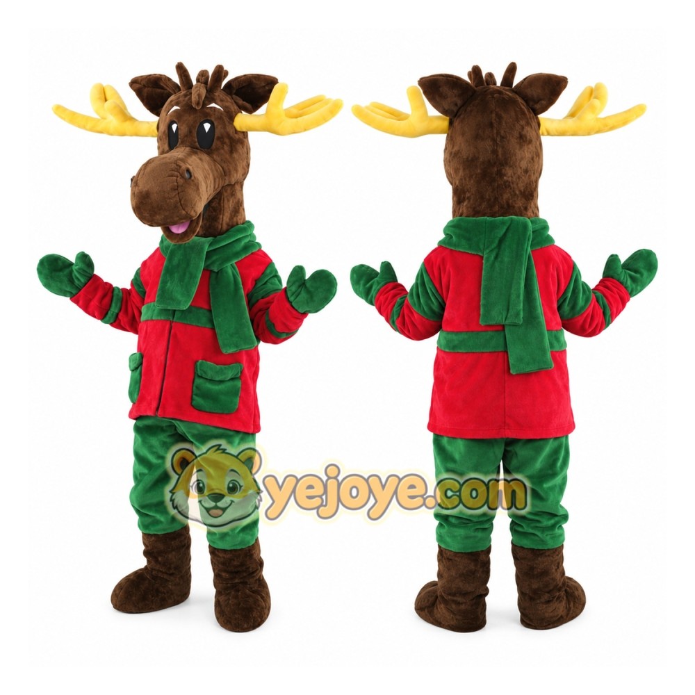 Christmas Moose Mascot Costume Christmas Moose Mascot Costume